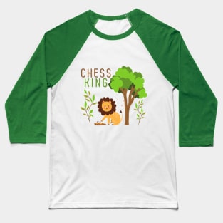 Chess Lion King Kids Baseball T-Shirt